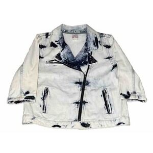 Canyon River Blues Vintage Crop Sleeve Jean Jacket Missy Large Denim